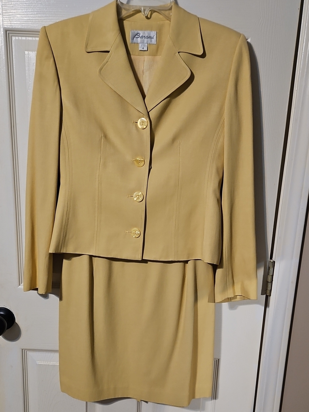 Barami Womens Yellow Blazer and Skirt Suit